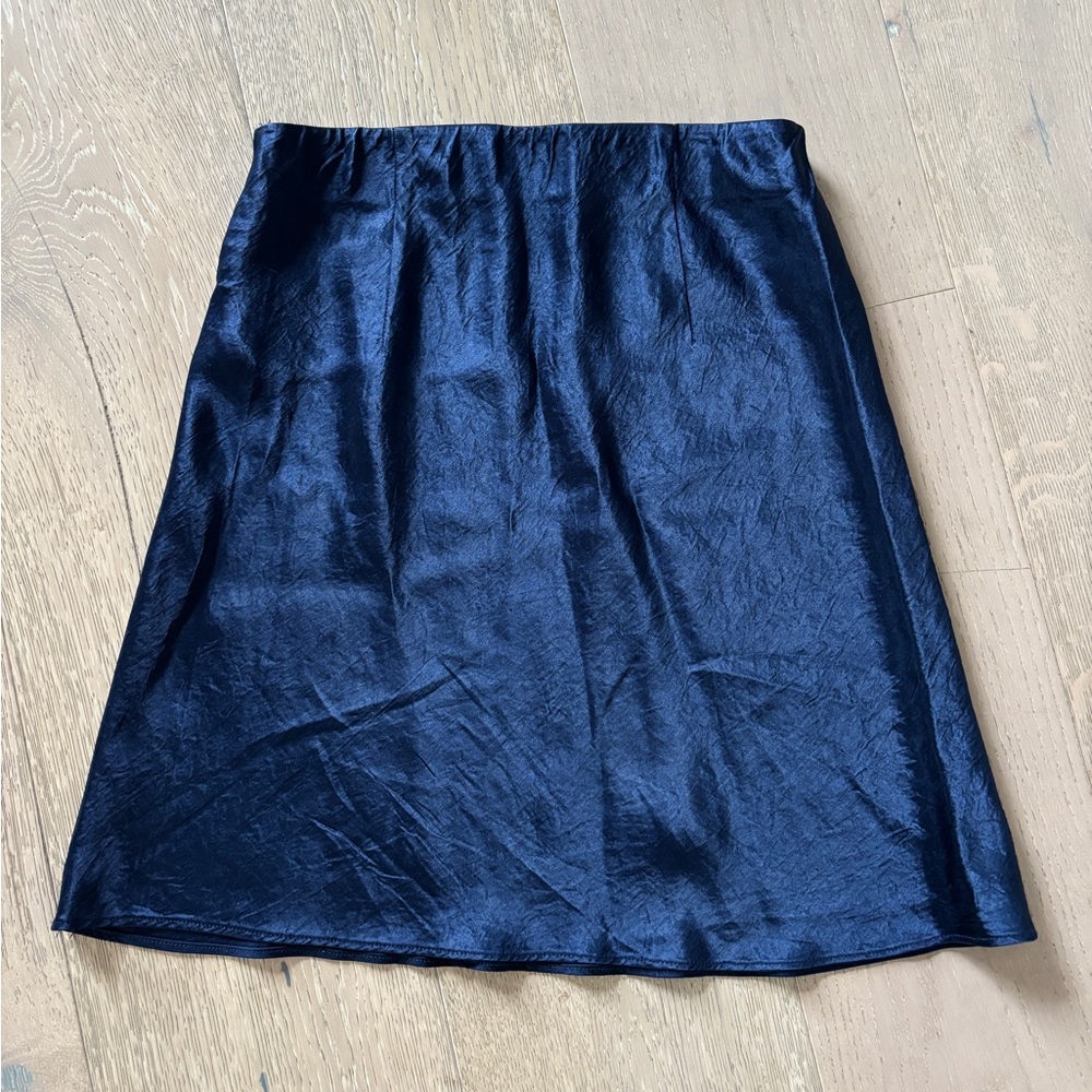 Aritzia Babaton Midnight Blue A-Line Silk Skirt